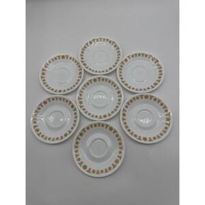 Vintage Corelle Butterfly Gold Saucers 6-1/4" Plates 6.25"‎ Lot of 7